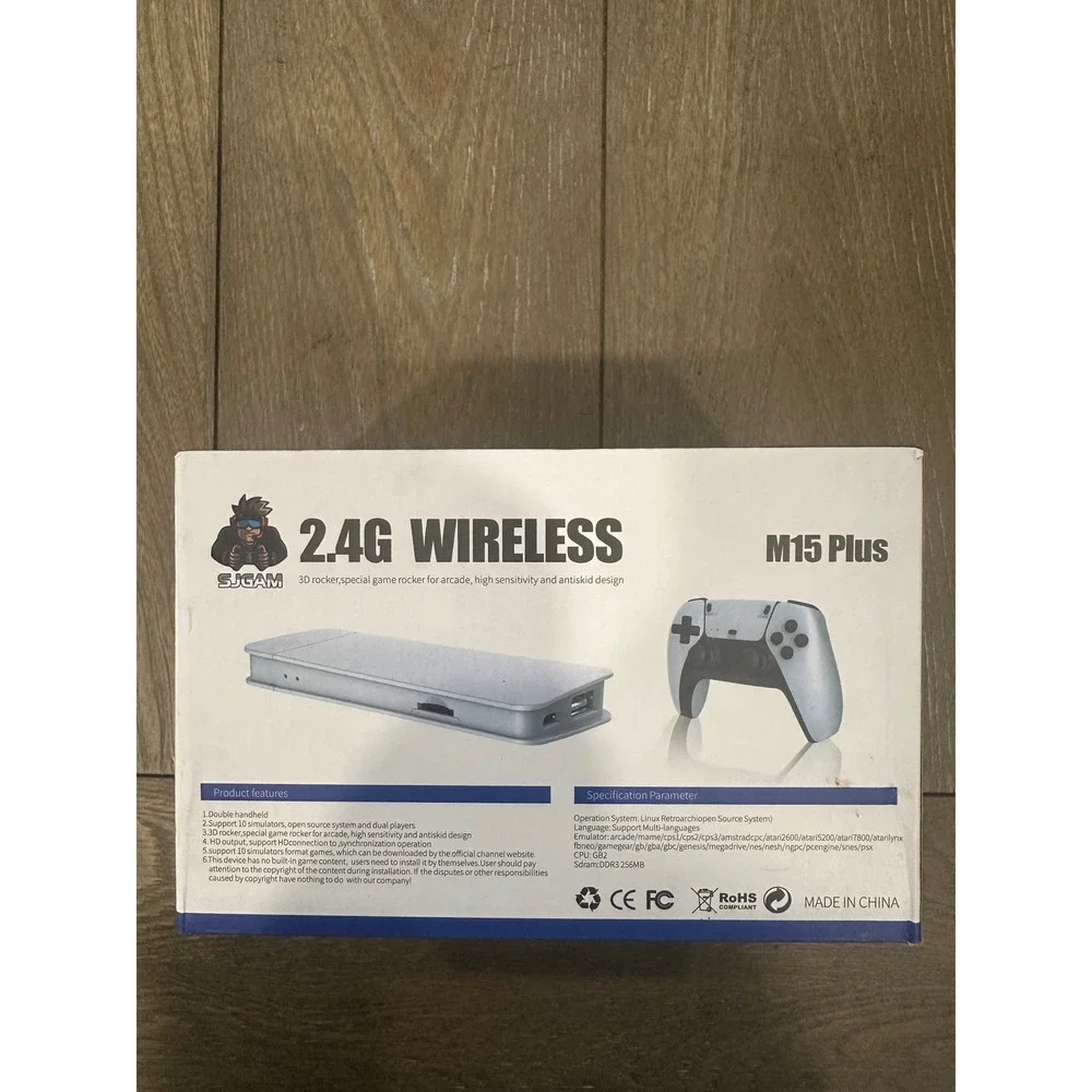 SJGAM White M15 Plus 2.4G Wireless 4K Retro Game Stick Console